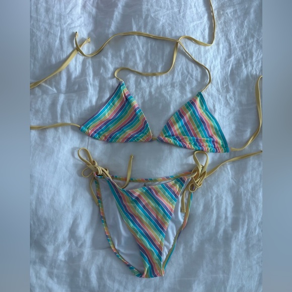 Forever 21 Rainbow String Bikini Set: - Picture 2 of 4